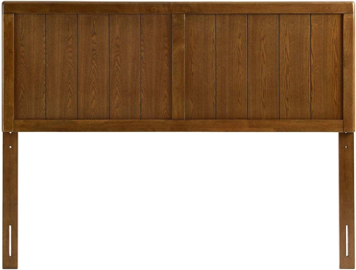 Robbie Walnut Wood King Headboard with Mid-Century Design