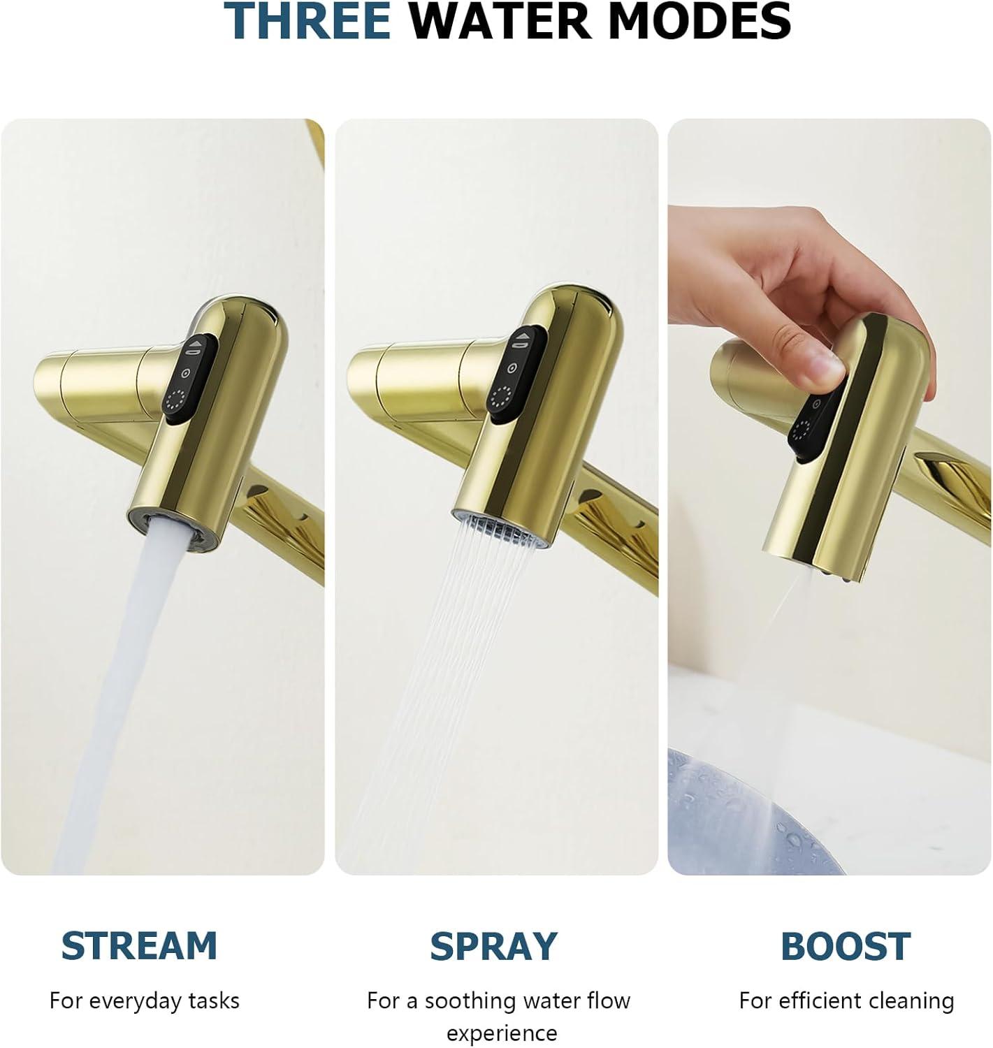 Lefton Rotatable Single Hole Bathroom Faucet with Temperature Display BF2204