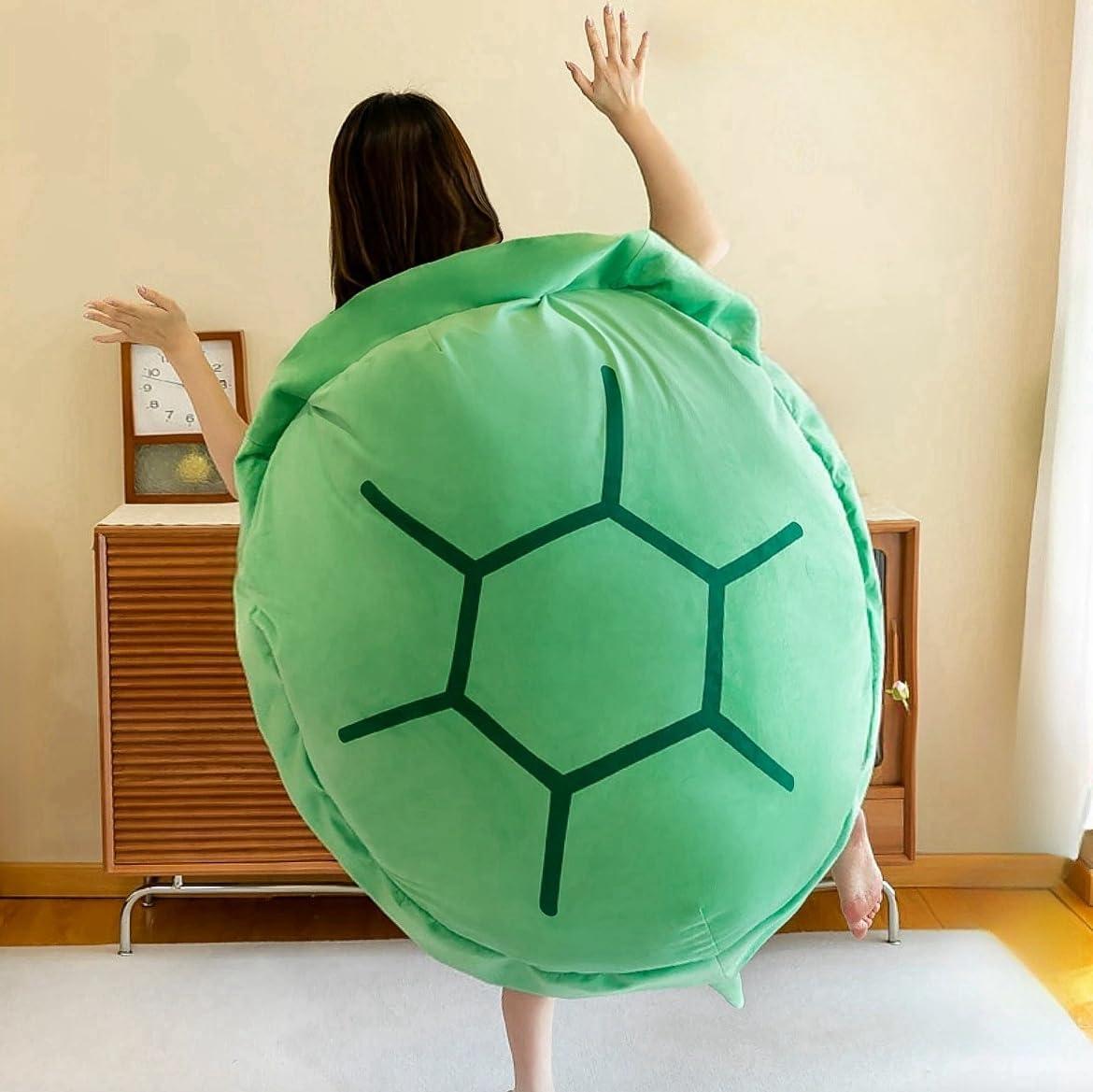 40 Inch Wearable Turtle Shell Pillows Weighted Stuffed Animal Costume Plush Toy Funny Dress Up, Gift for Kids Adults