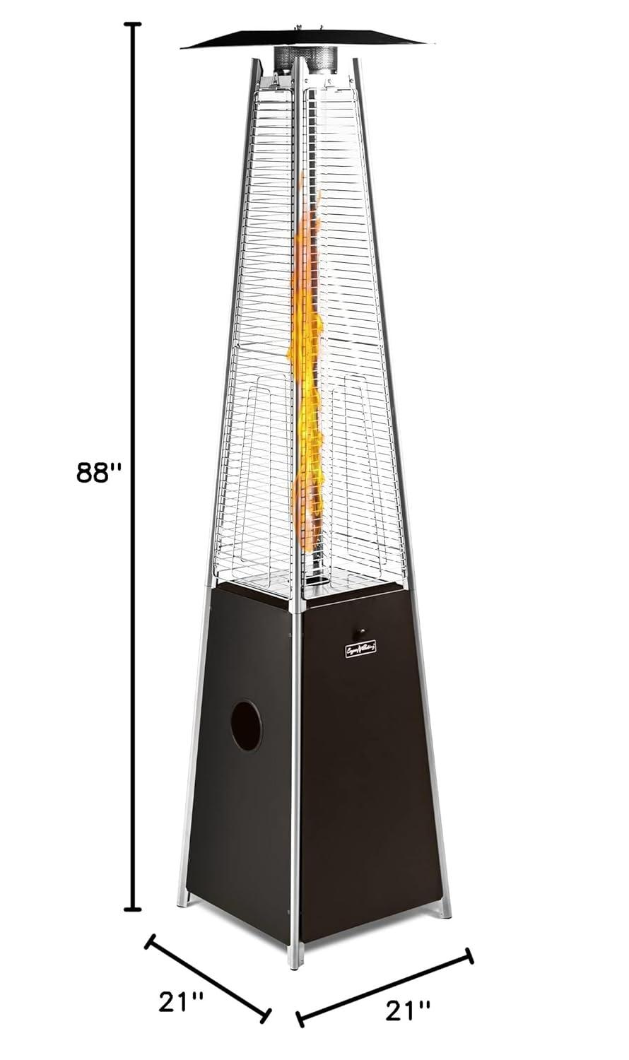 LEGACY HEATING Outdoor Patio Heater with Reflector Shield, 40,000 BTU Propane Patio Heater with Wheels for Commercial, Residential, Garden, Porch, Party, Deck(Mocha)