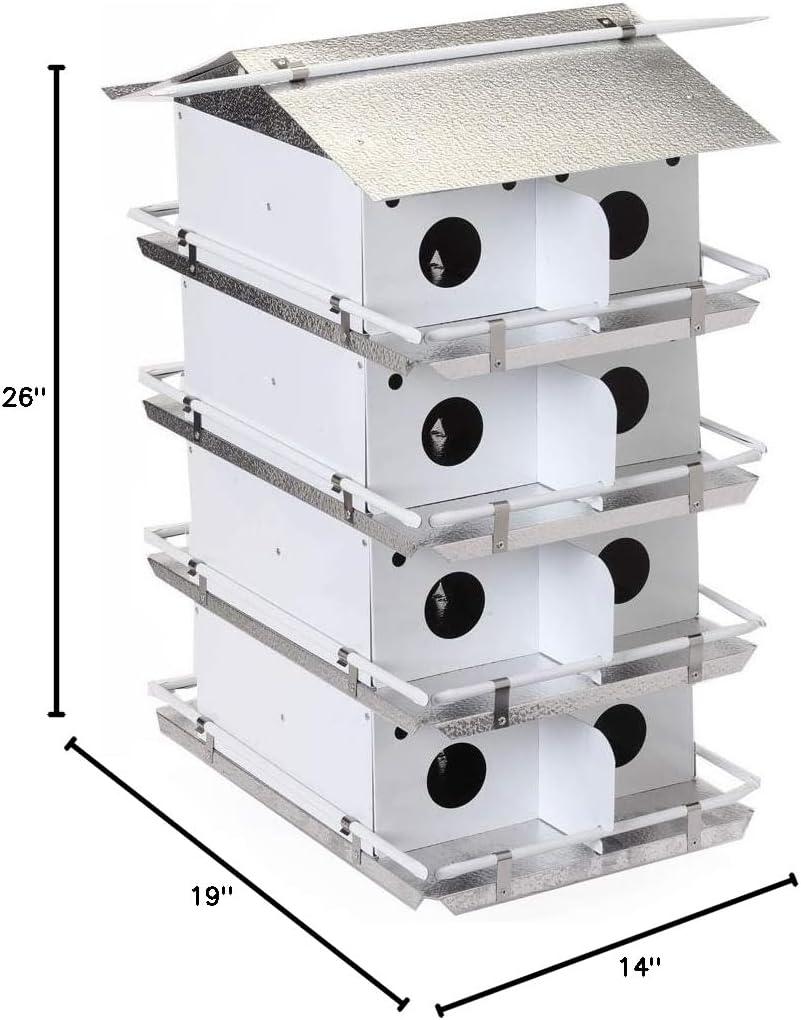 Birds Choice Birds Choice Large Coates Original 4-Level, 16-Suite Purple Martin Bird House, White/Grey