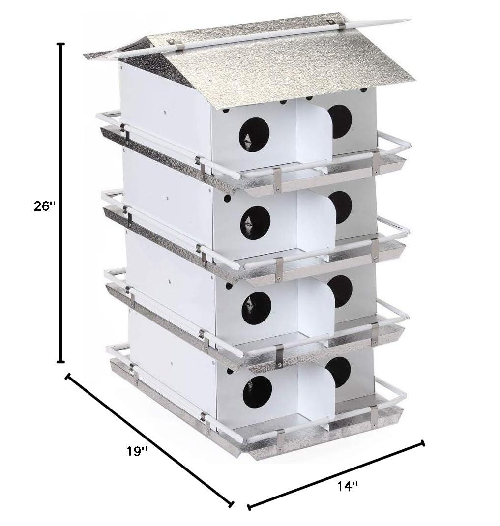 Birds Choice Birds Choice Large Coates Original 4-Level, 16-Suite Purple Martin Bird House, White/Grey
