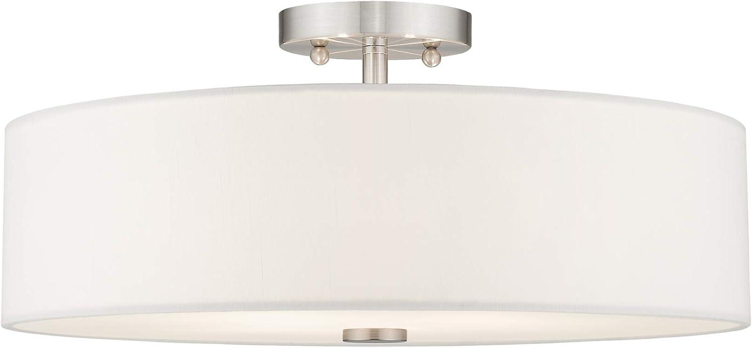 Livex Lighting Meridian 4 - Light Semi-Flush Mount in  Brushed Nickel