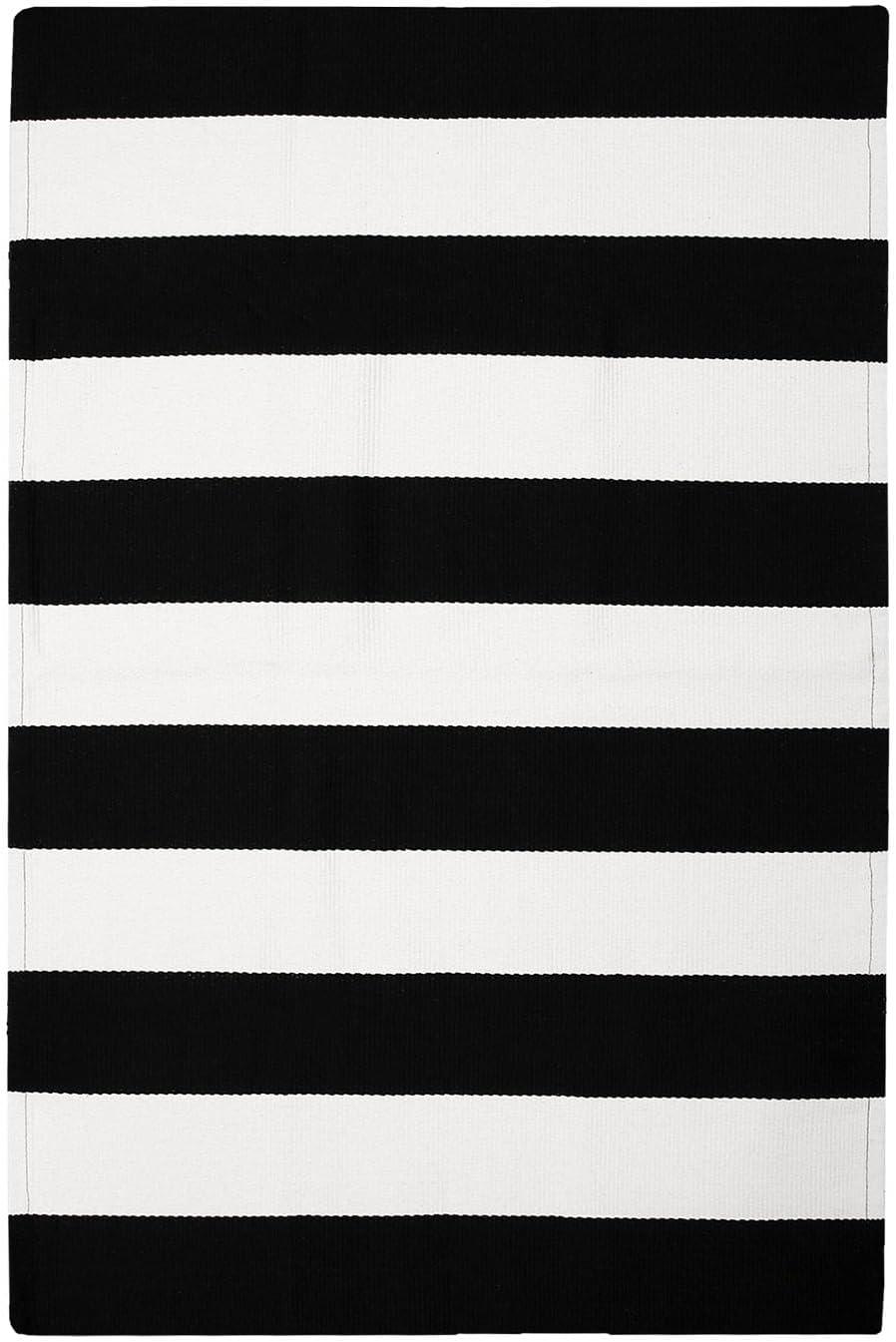 IOHOUZE Navy and White Striped Rug 2'x3' Front Door Rugs, Small Washable Area Rug for Front Porch, Spring Summer Doormats Outdoor Indoor, Cotton Rugs for Entryway Porch Entrance
