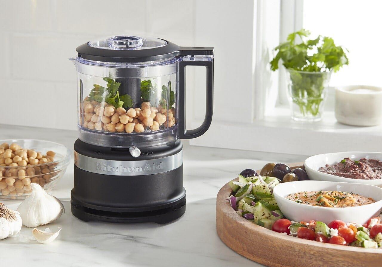 KitchenAid 3.5-Cup Food Chopper - Black Matte: 2 Speeds, Stainless Steel Blades, Dishwasher-Safe Parts, 240 Watts