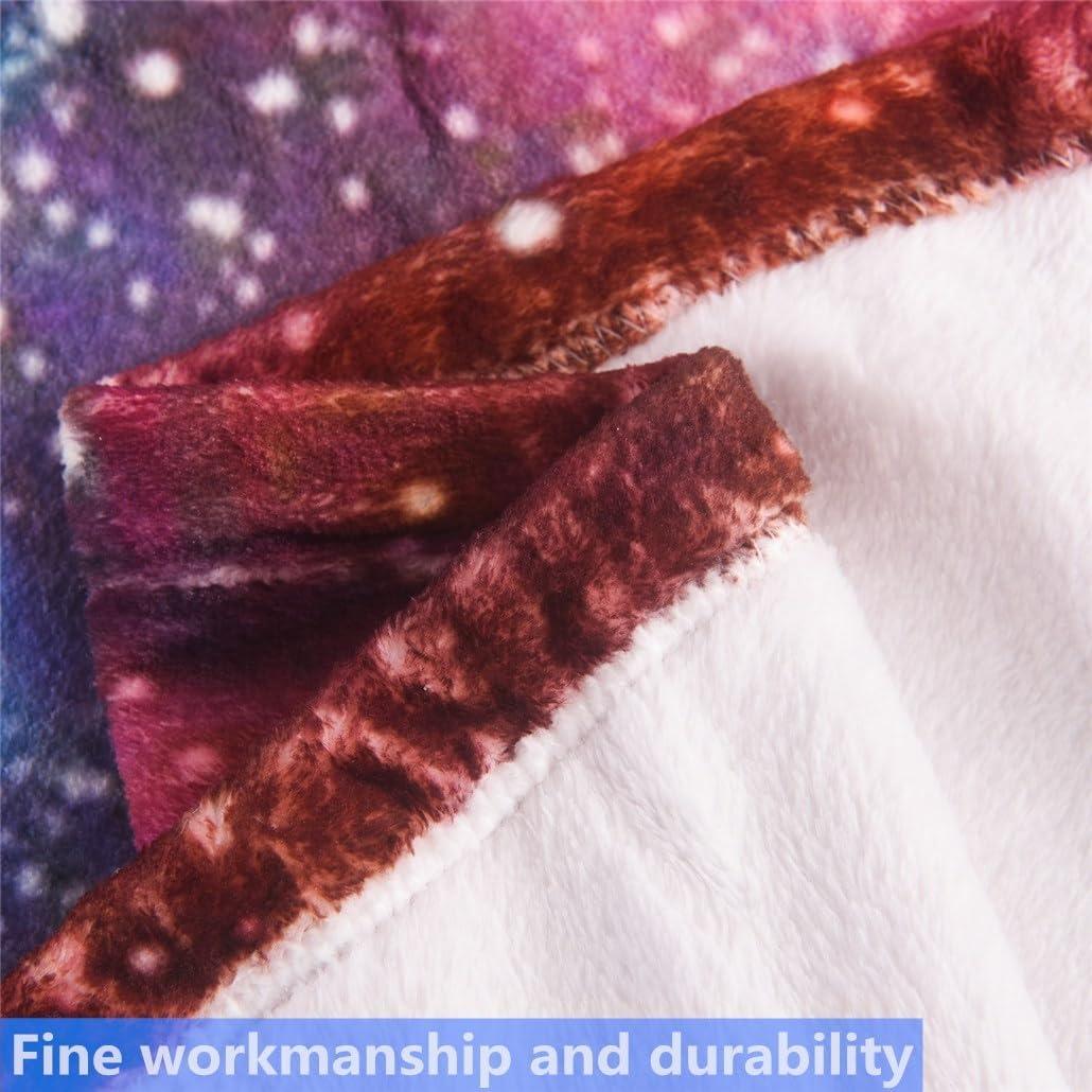 Space Throw Blanket, Galaxy Universe Star Fleece Blanket for Sofa Couch Chairs, 80 x 58 Inch, Colorful
