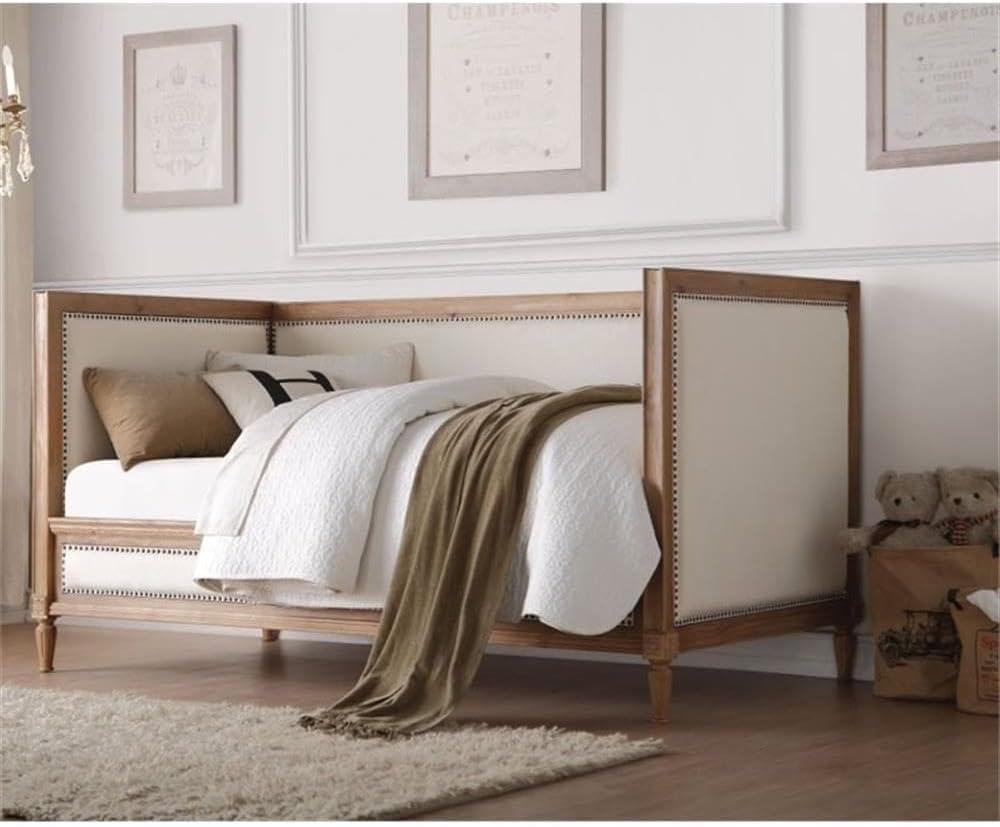 Acme Furniture Twin Charlton Bed Salvage Oak/Linen Cream