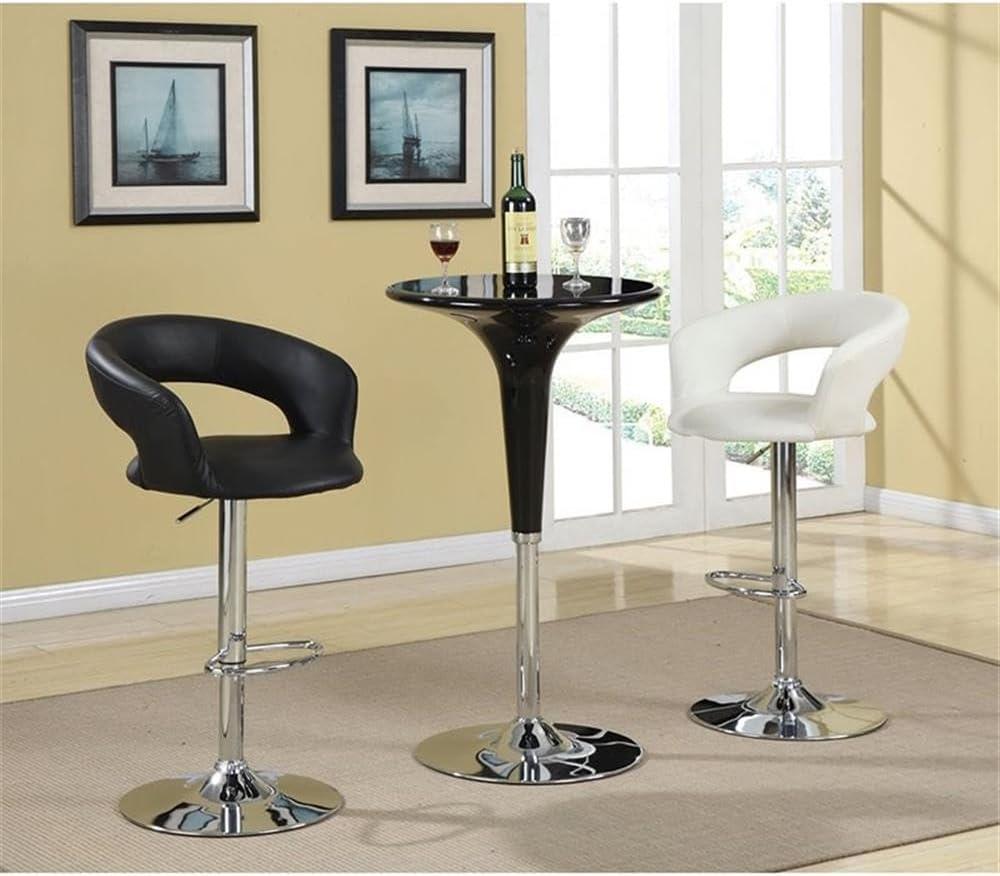 Coaster Upholstered Faux Leather Adjustable Bar Stool in White