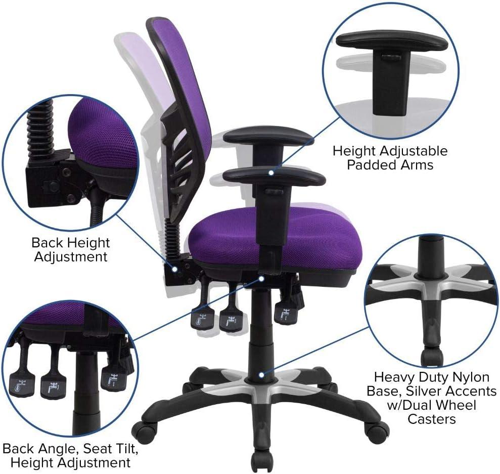 Flash Furniture Mid-Back Mesh Multifunction Executive Swivel Ergonomic Office Chair with Adjustable Arms