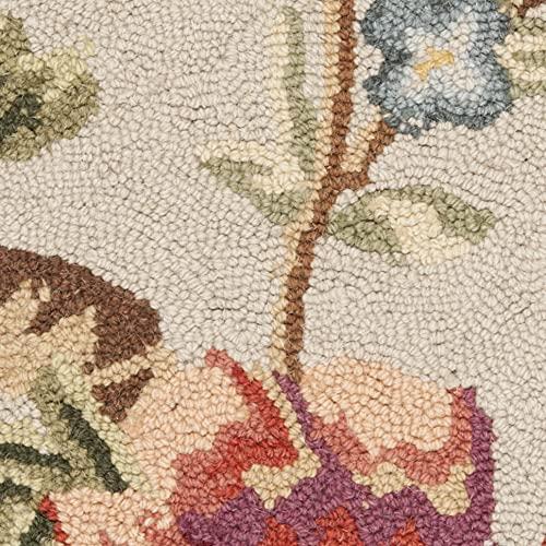 SAFAVIEH Chelsea Hayleigh Floral Wool Area Rug, Ivory, 2'6" x 4'