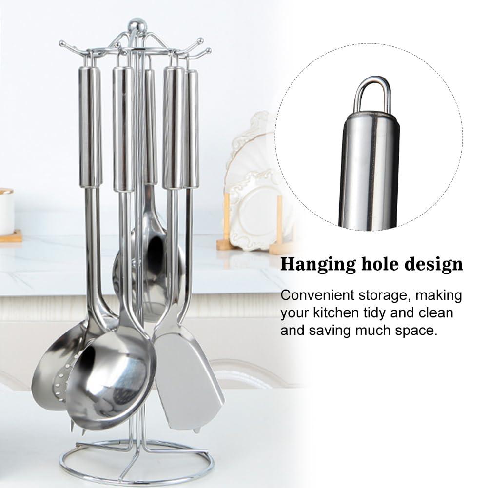 Zhouqiannn 5Pcs/set Stainless Steel Kitchen Cooking Tools Utensil Set Spatula Spoon Dinning Table Runner with 6 Placement Mats Mat Plate Place Mats for Dinner Table Dinner Place Mats Indoor Small