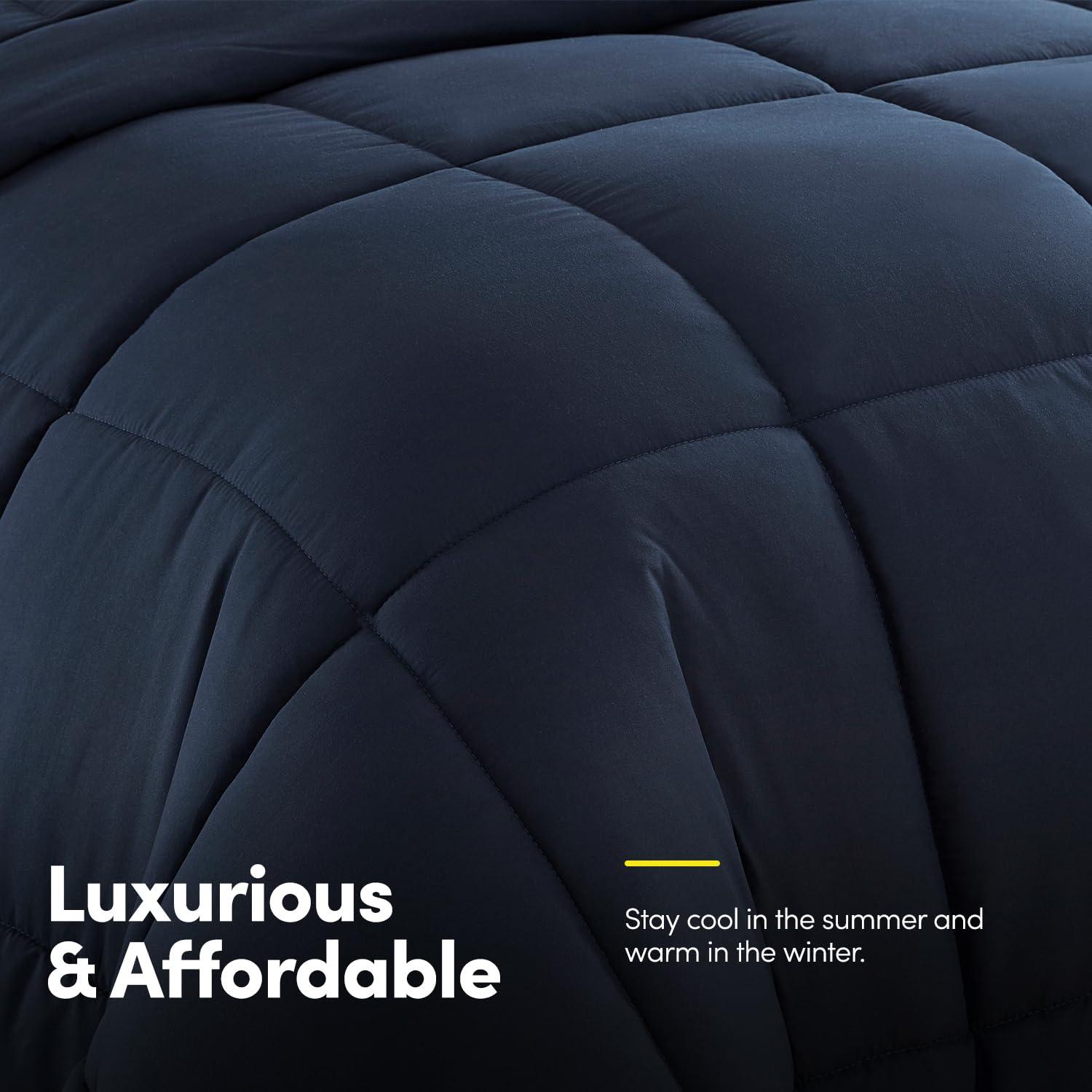 Sweet Home Collection All Season Bed-in-A-Bag 5pc/7pc Solid Color Comforter & Sheet Set Ultra Soft Bedding by Sweet Home Collection