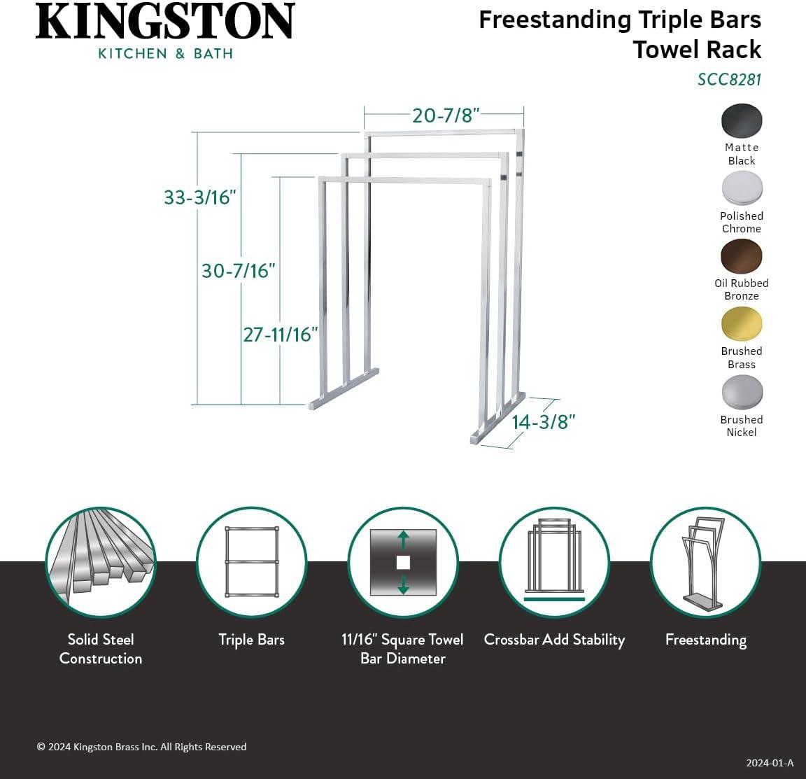 Kingston Brass Edenscape Freestanding 3-Tier Towel Rack