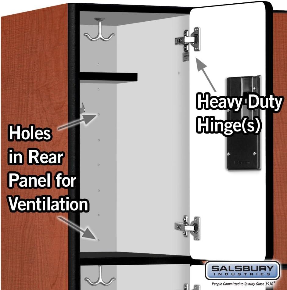 Cherry Three-Tier Lockable Wood Locker with Steel Handles