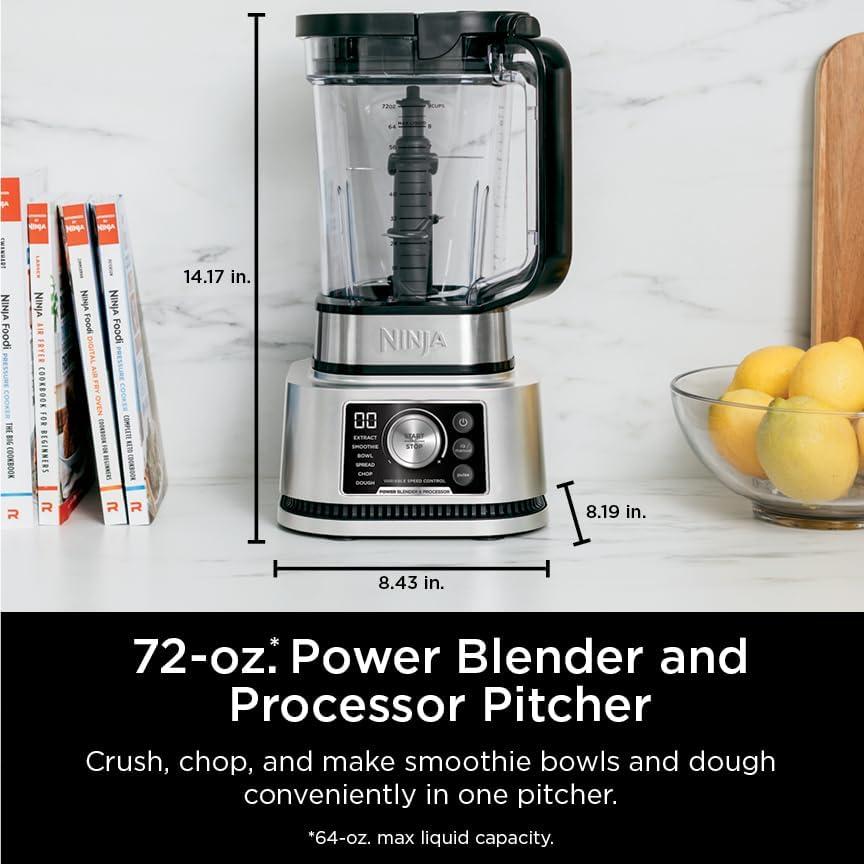 Ninja Ninja® Foodi® Power Blender & Processor System with Pitcher & To-Go Cups,1400 W, 6 Functions for Bowls, Spreads, & Dough