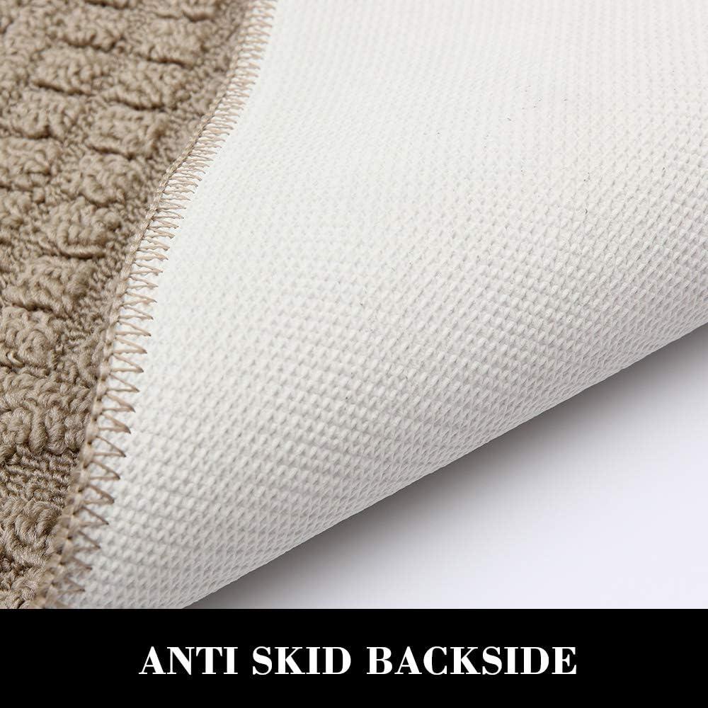 COSY HOMEER 27X18 Inch Anti Fatigue Kitchen Rug Mats are Made of 100% Polypropylene Half Round Rug Cushion Specialized in Anti Slippery and Machine Washable (Beige 1 pc) …