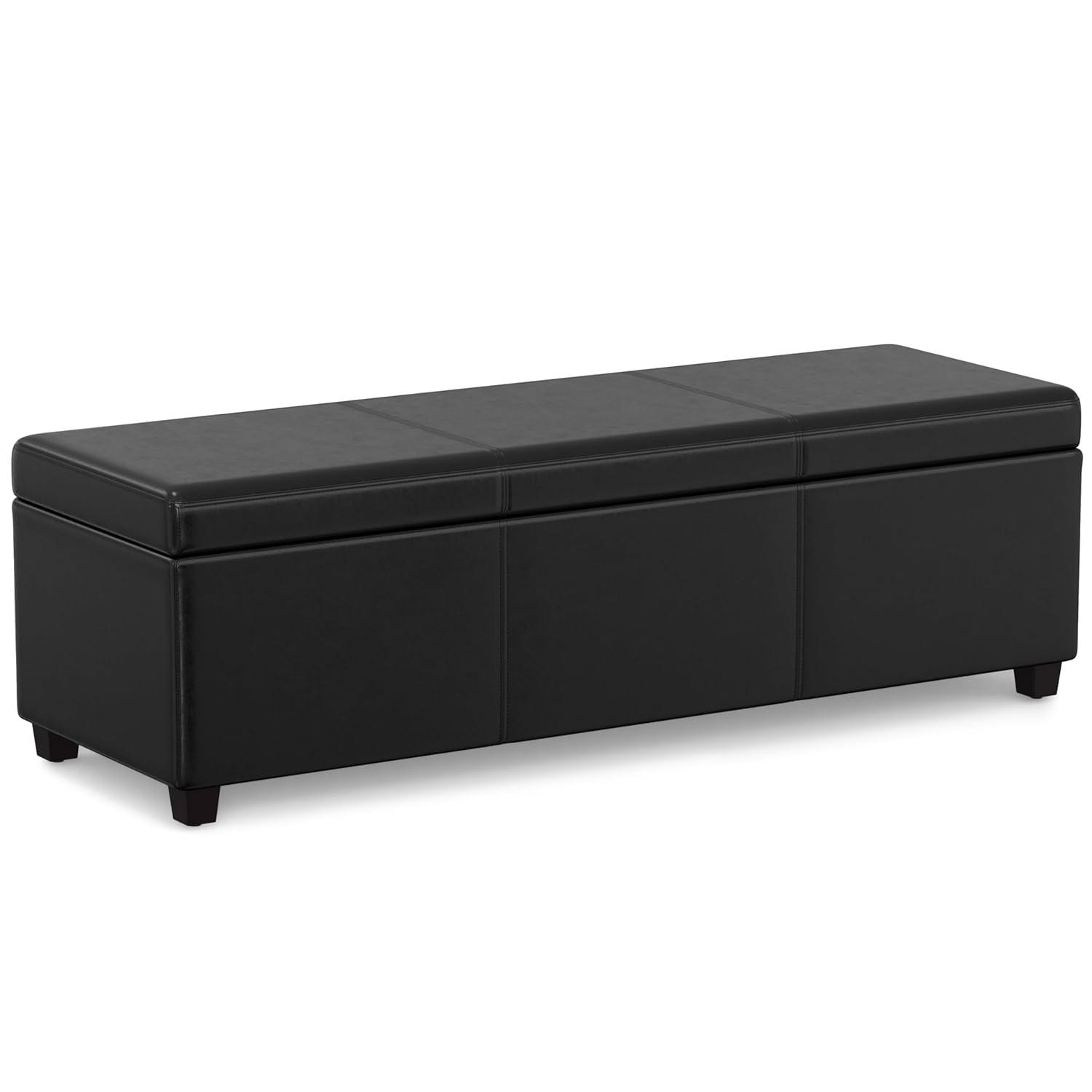 Simpli Home Avalon Extra Large Storage Ottoman Bench,Assembled