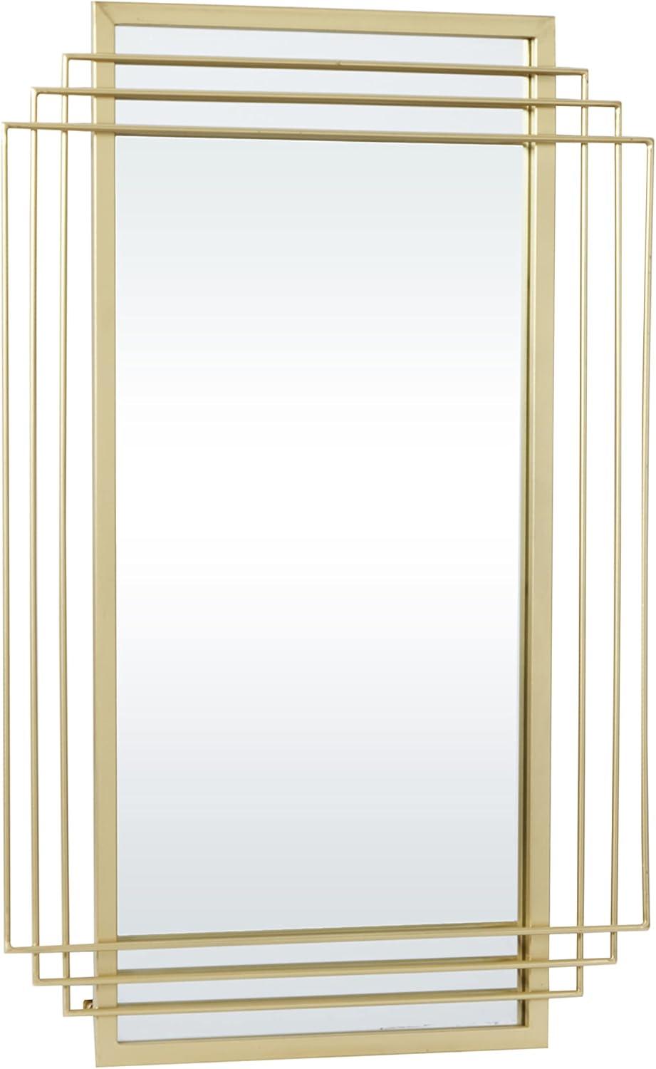 Elegant Rectangular Wood and Gold Dresser Wall Mirror 24" x 36"