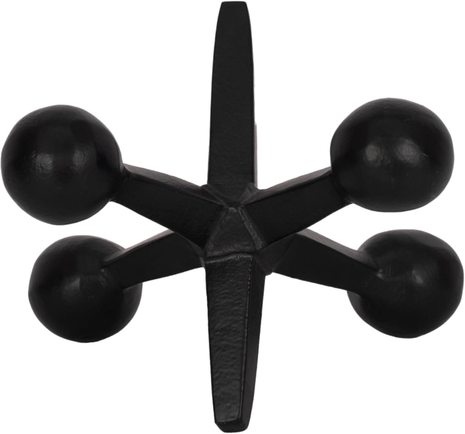 Sagebrook Home Creative Metal Jacks Sculpture for Room, Bedroom or Office Decor, Aluminum, Black 7 L x 5 W x 5 H Inches
