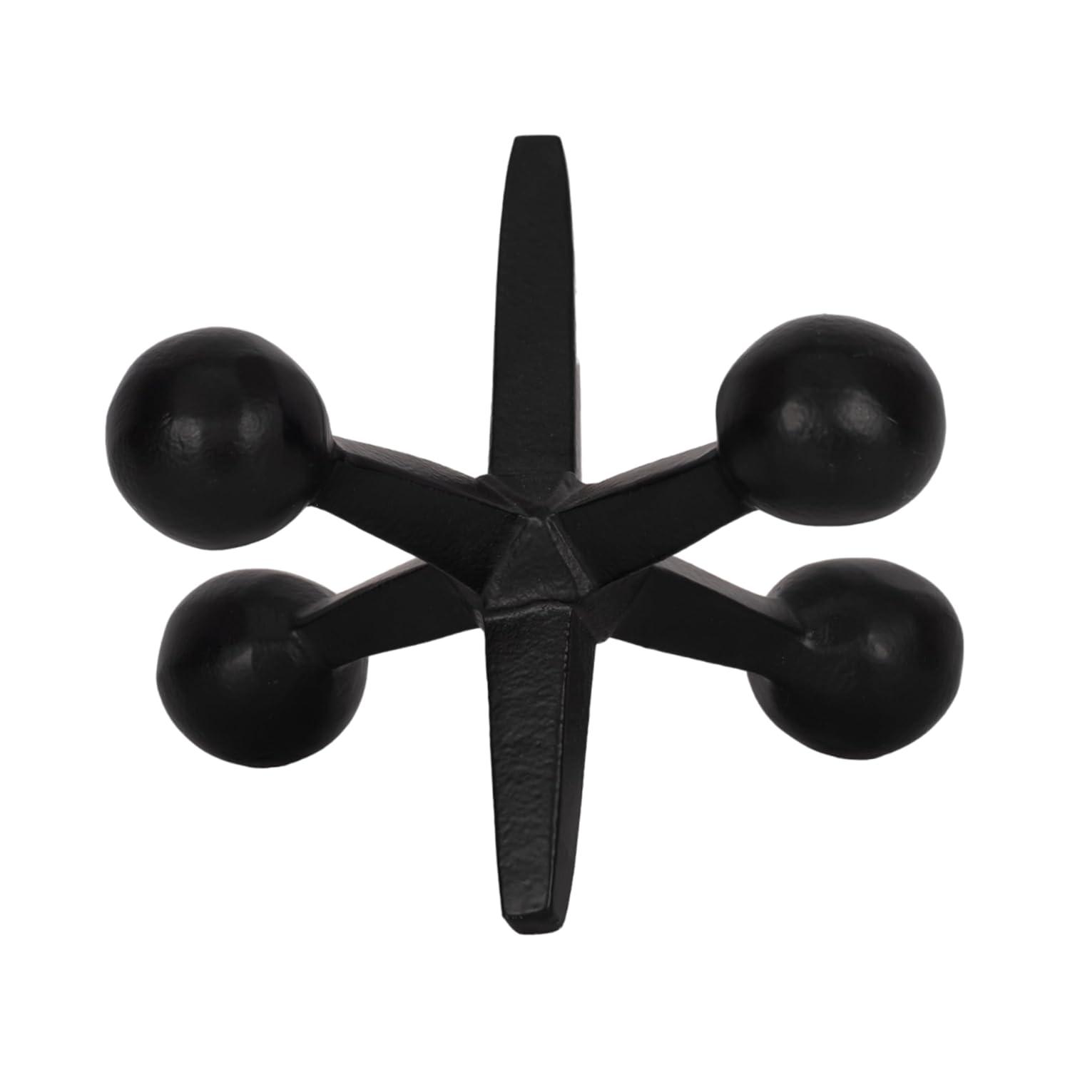 Sagebrook Home Creative Metal Jacks Sculpture for Room, Bedroom or Office Decor, Aluminum, Black 7 L x 5 W x 5 H Inches