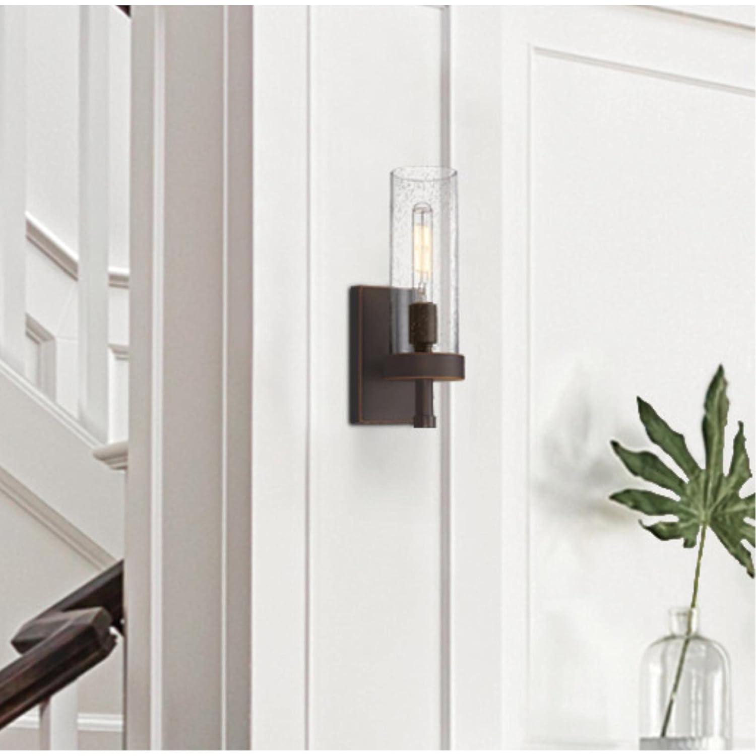 Westinghouse Lavina 1 Light Wall Fixture Oil Rubbed Bronze Finish with Highlights Clear Seeded Glass