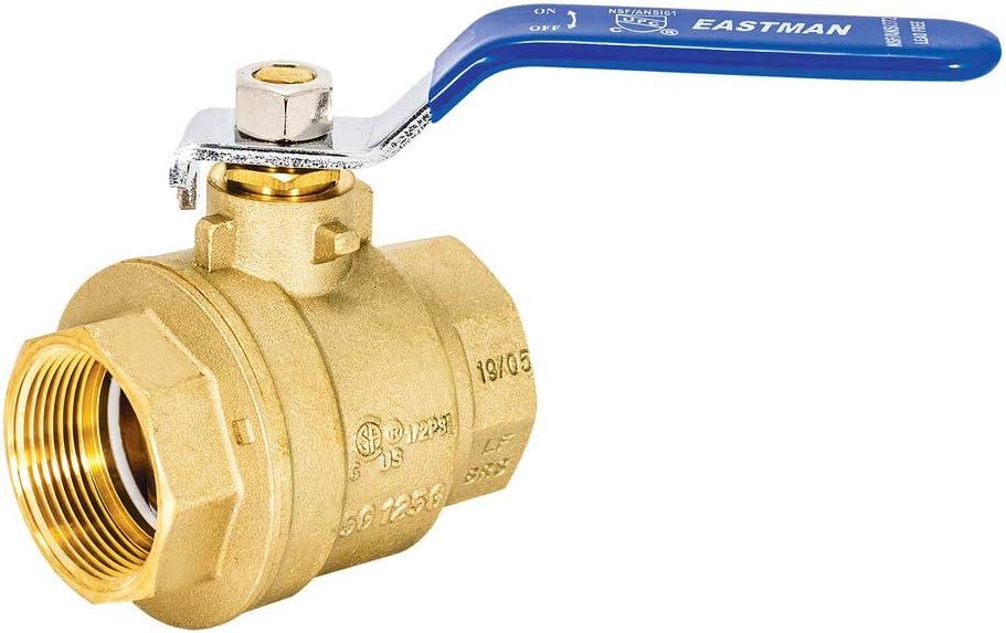 Eastman 20053LF Válvula de Bola de Puerto Completo de Alta Resistencia, IPS de 1-1/2 Pulgadas, Latón