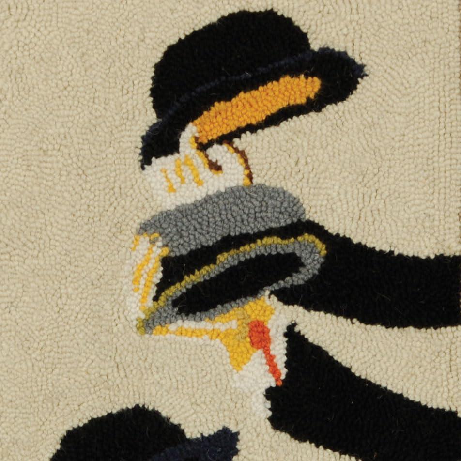 SAFAVIEH Chelsea Vintage Rooster Wool Area Rug, Ivory, 1'8" x 2'6"