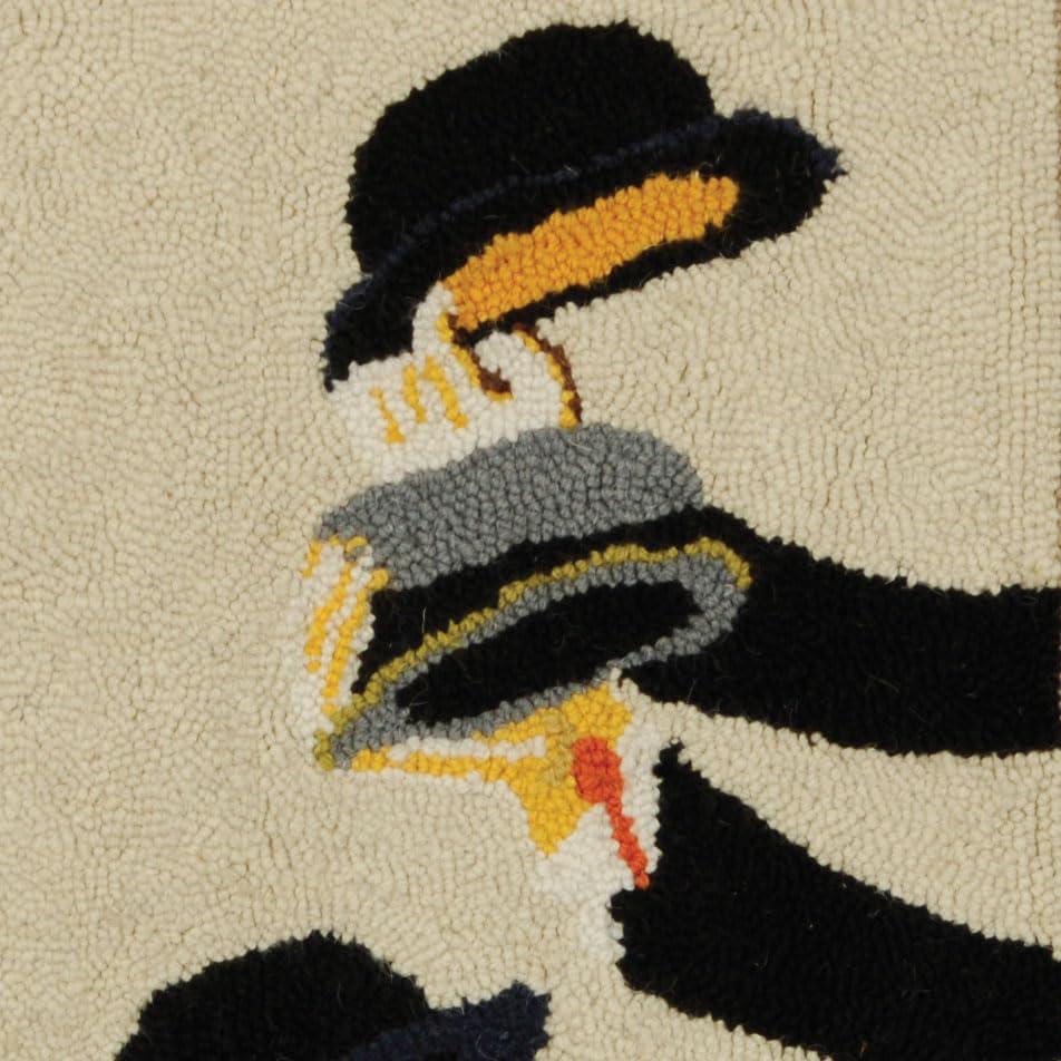 SAFAVIEH Chelsea Vintage Rooster Wool Area Rug, Ivory, 1'8" x 2'6"