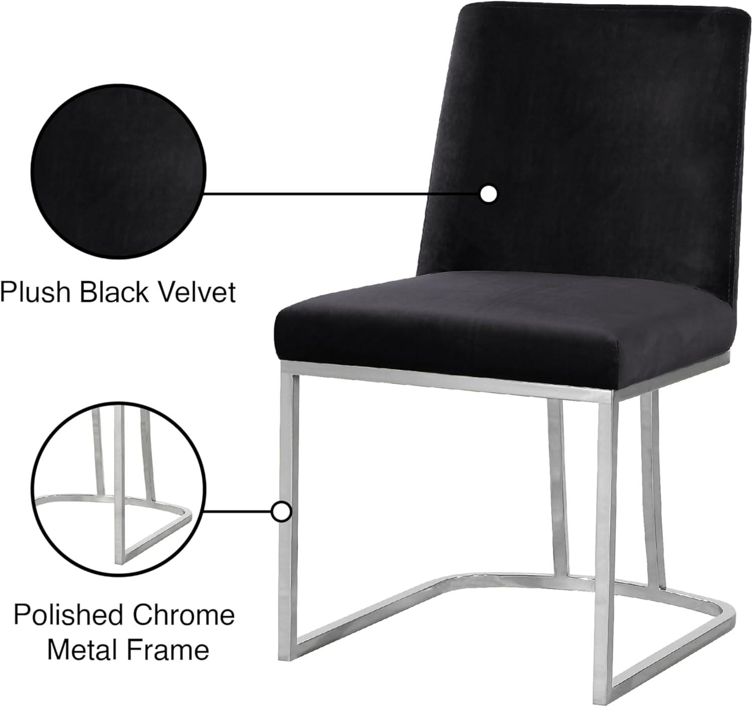 Meridian Furniture Heidi Black Velvet Dining Chair (Set of 2)