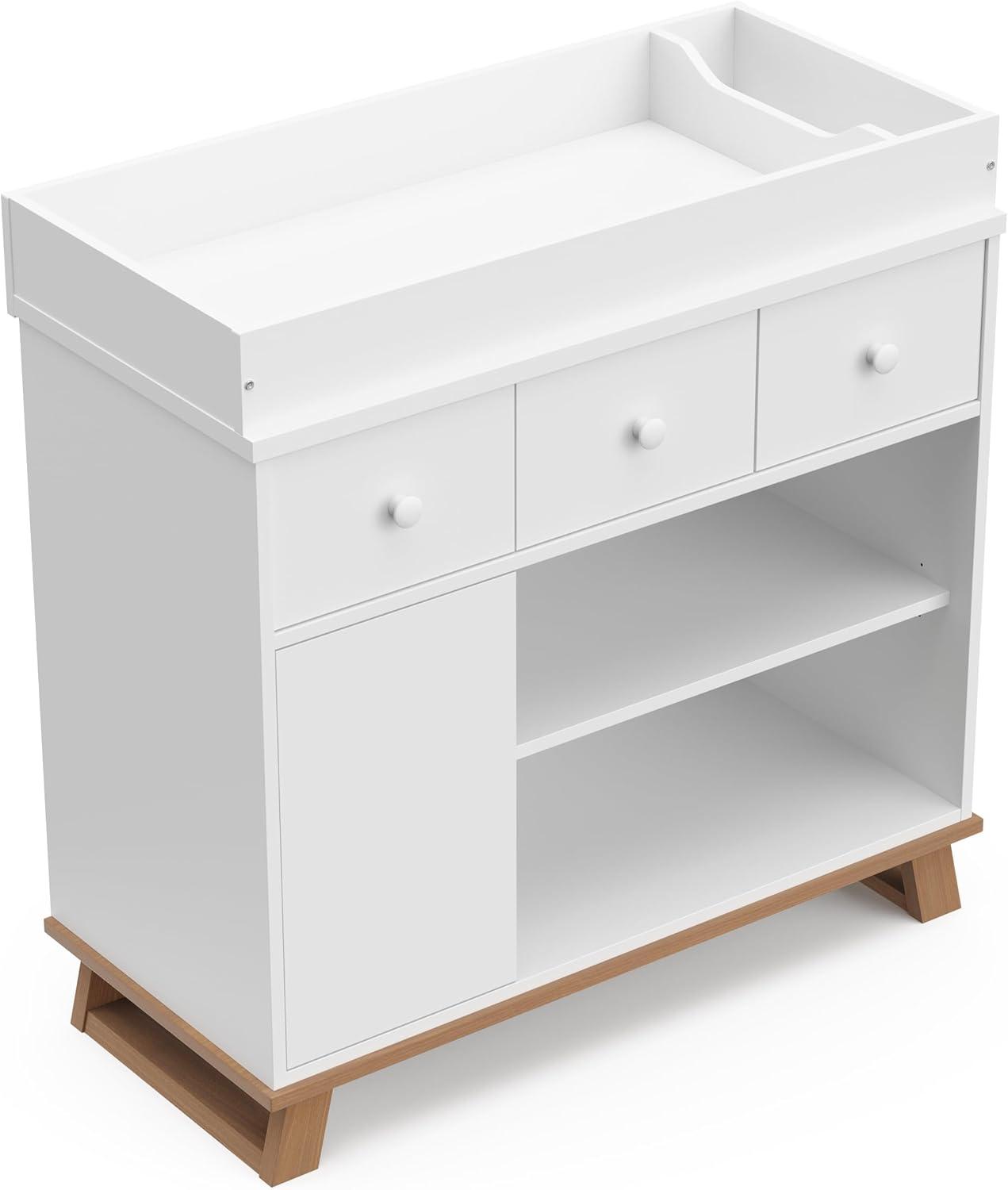 Storkcraft Modern 2 Drawer Dresser with Removable Changing Table Topper