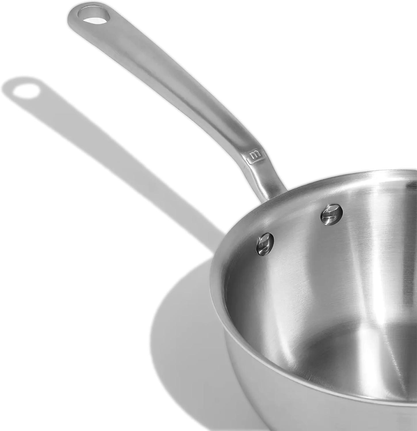 2 Quart Brushed Stainless Steel Saucier Pan with Stay Cool Handle