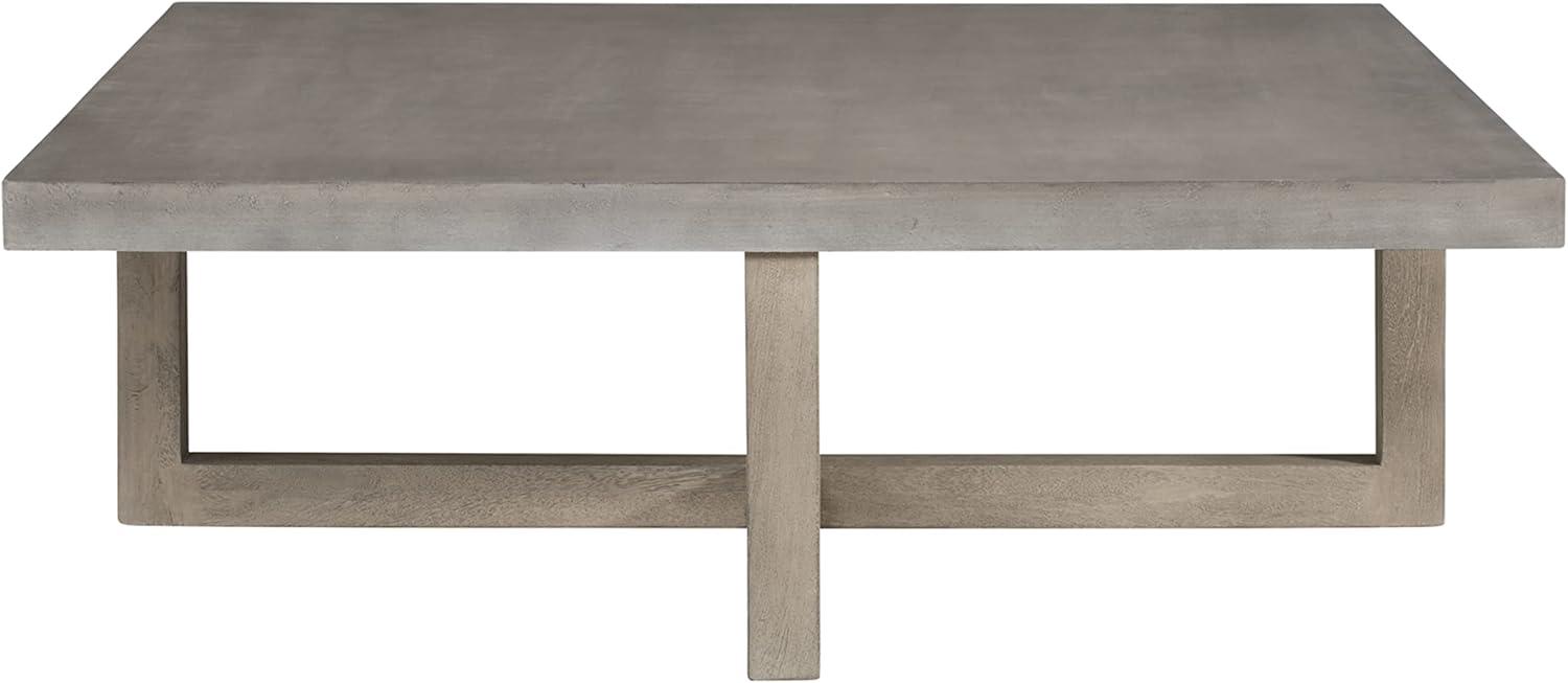 Lockthorne Contemporary Gray Marble & Wood 52'' Square Lift-top Coffee Table