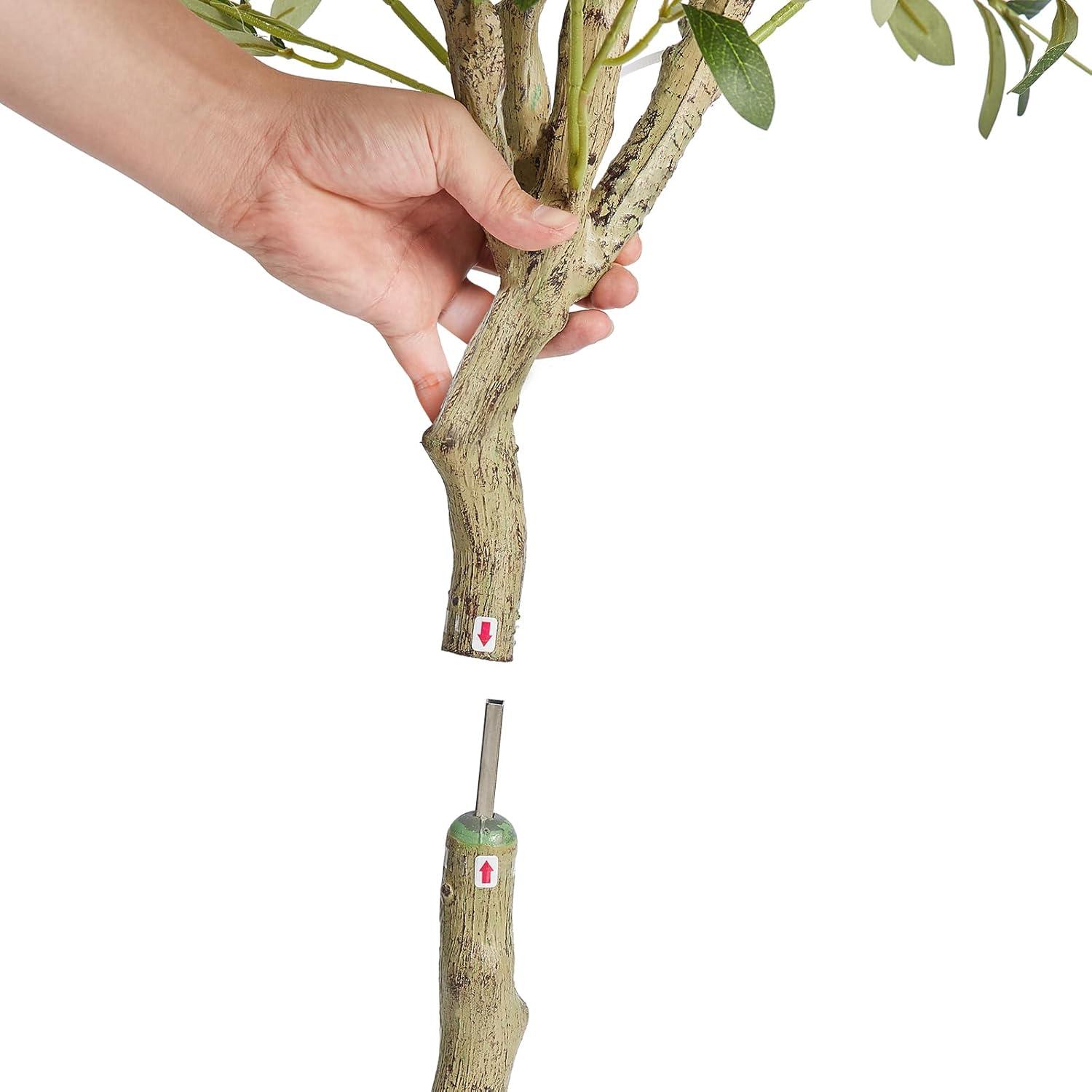 6 ft. Artificial Olive Tree Secure PE Material and Anti-Tip Tilt Protection Low-Maintenance Plant