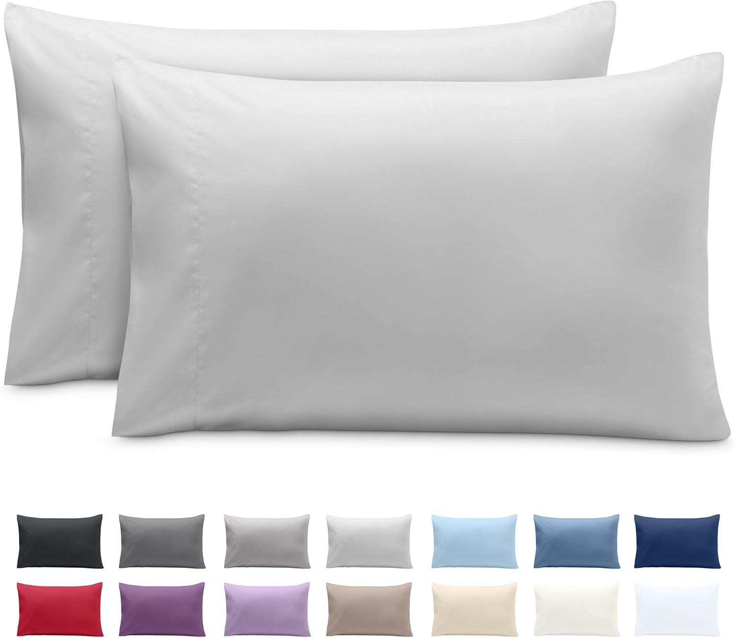 Microfiber Queen - Envelope - 20 x 30 Cloud Grey Pillowcase Set by Bare Home