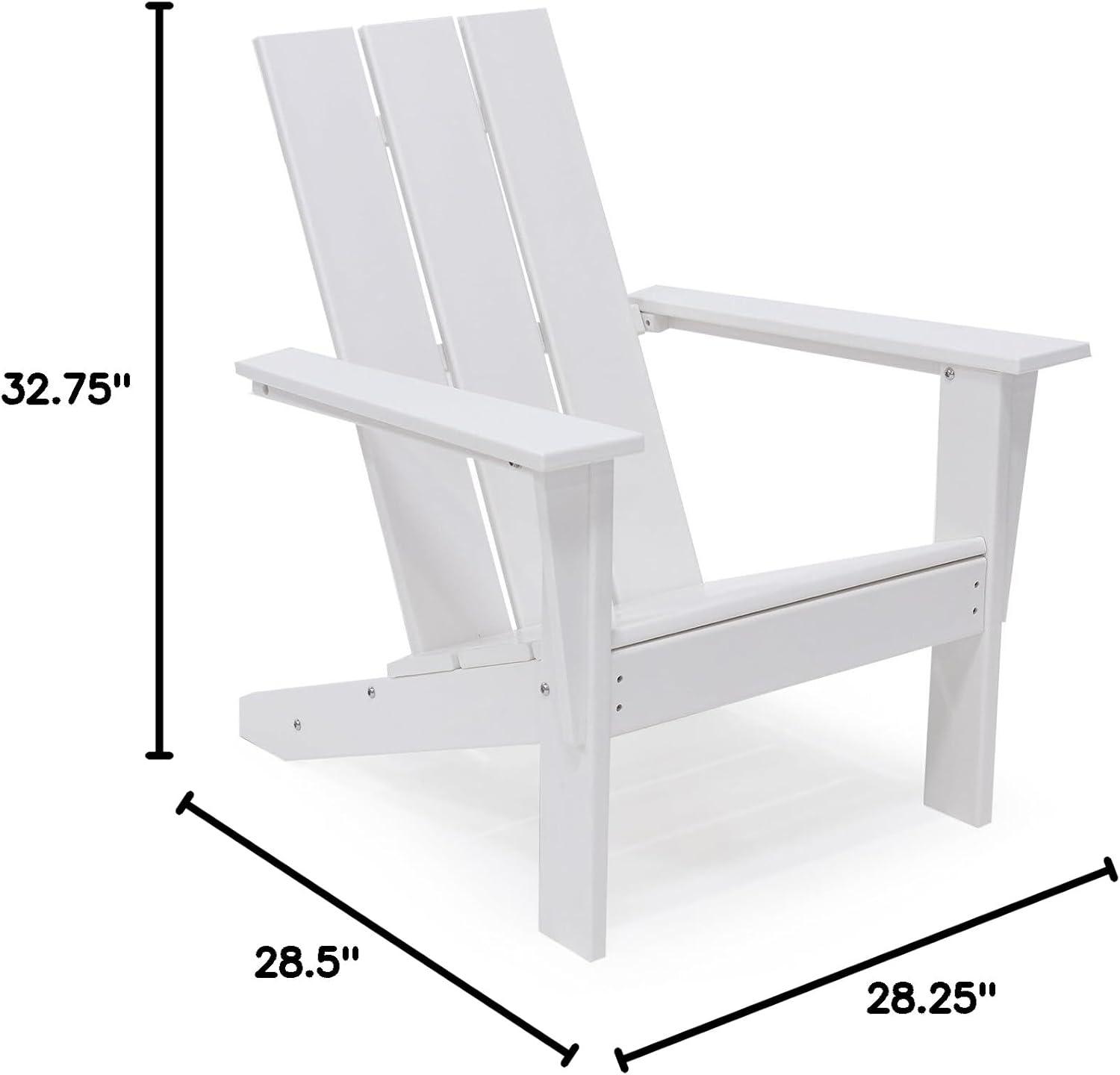 LuXeo Arcadia White HDPE Outdoor Adirondack Chair ( Set of 2)