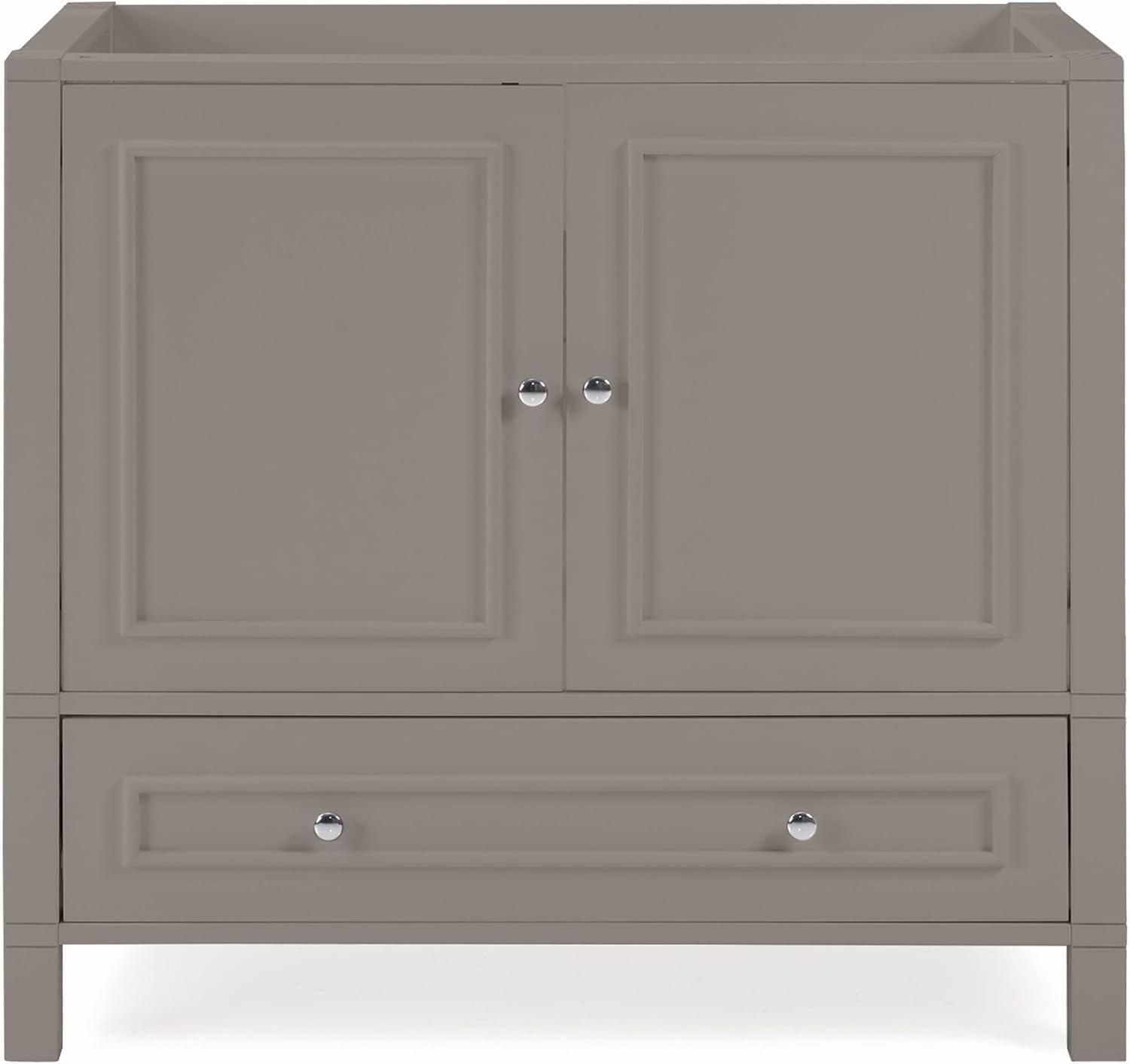 36" Williamsburg Vanity Cabinet Gray - Alaterre Furniture: Wood Frame, 1 Shelf, Universal Storage, 34.5" Depth