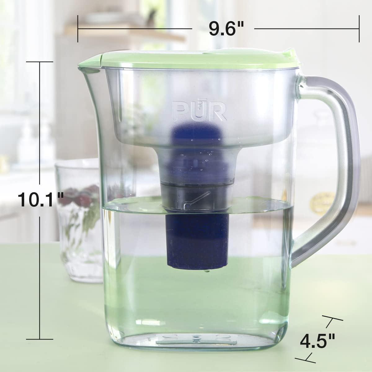 Lime 7-Cup BPA-Free Water Filter Pitcher