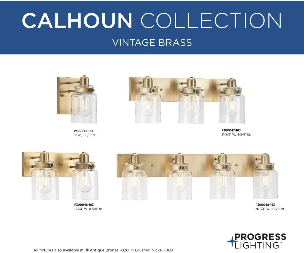 Progress Lighting Calhoun 3-Light Vintage Brass Bath Vanity