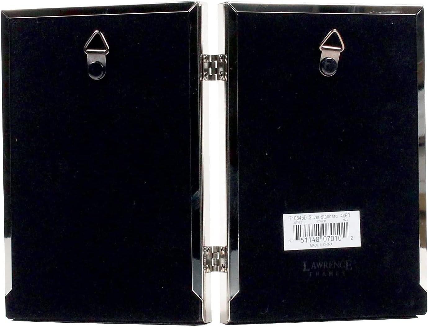 4x6 Hinged Double Silver Standard Metal Picture Frame