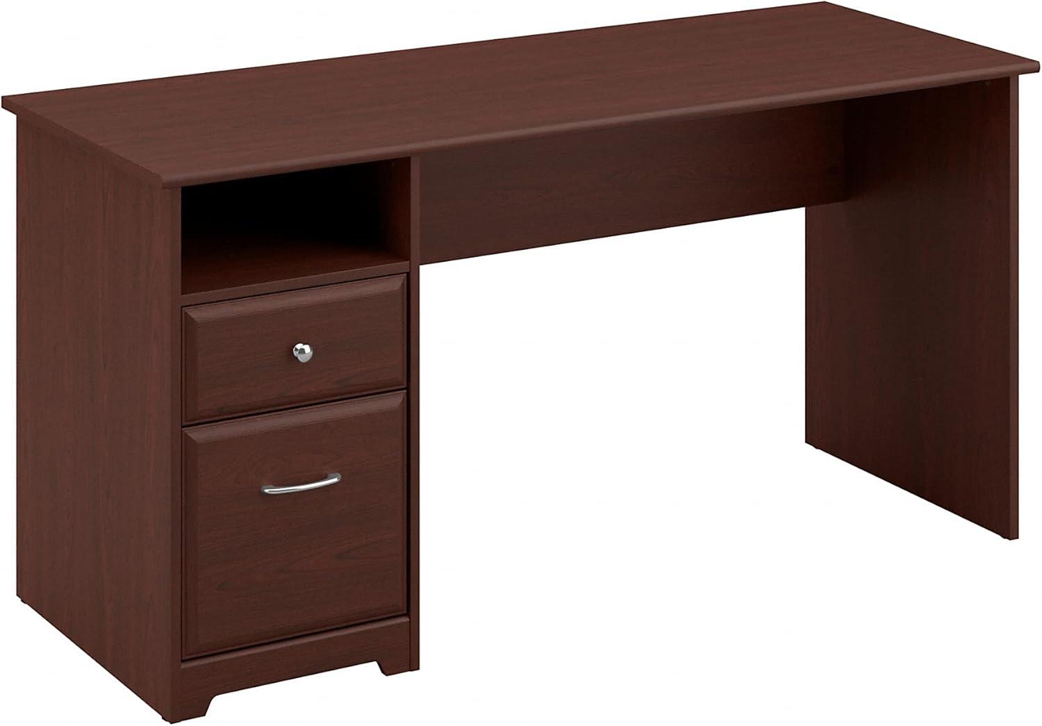 Harvest Cherry 60" Wood Home Office Desk with Drawers