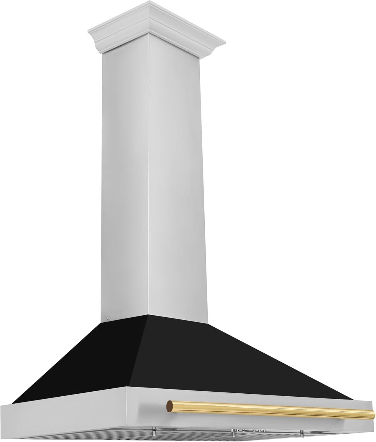 Zline 36 In. Autograph Edition Stainless Steel Range Hood With Black Matte Shell