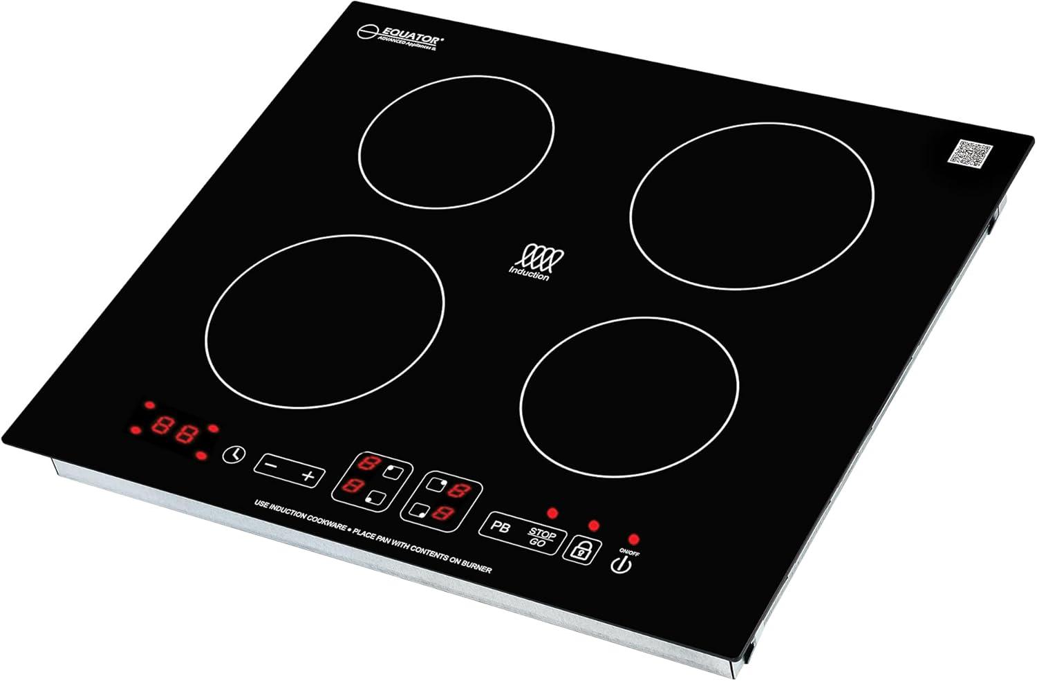 36" Black Ceramic 5-Burner Induction Cooktop with Touch Control