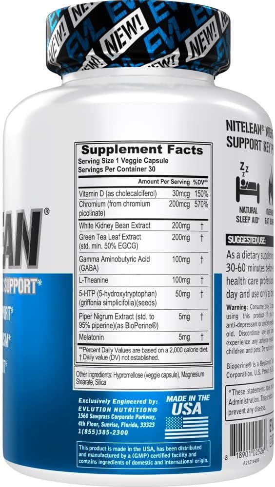 Evlution Nutrition NiteLean - Nighttime Weight Loss Support - 30 Servings