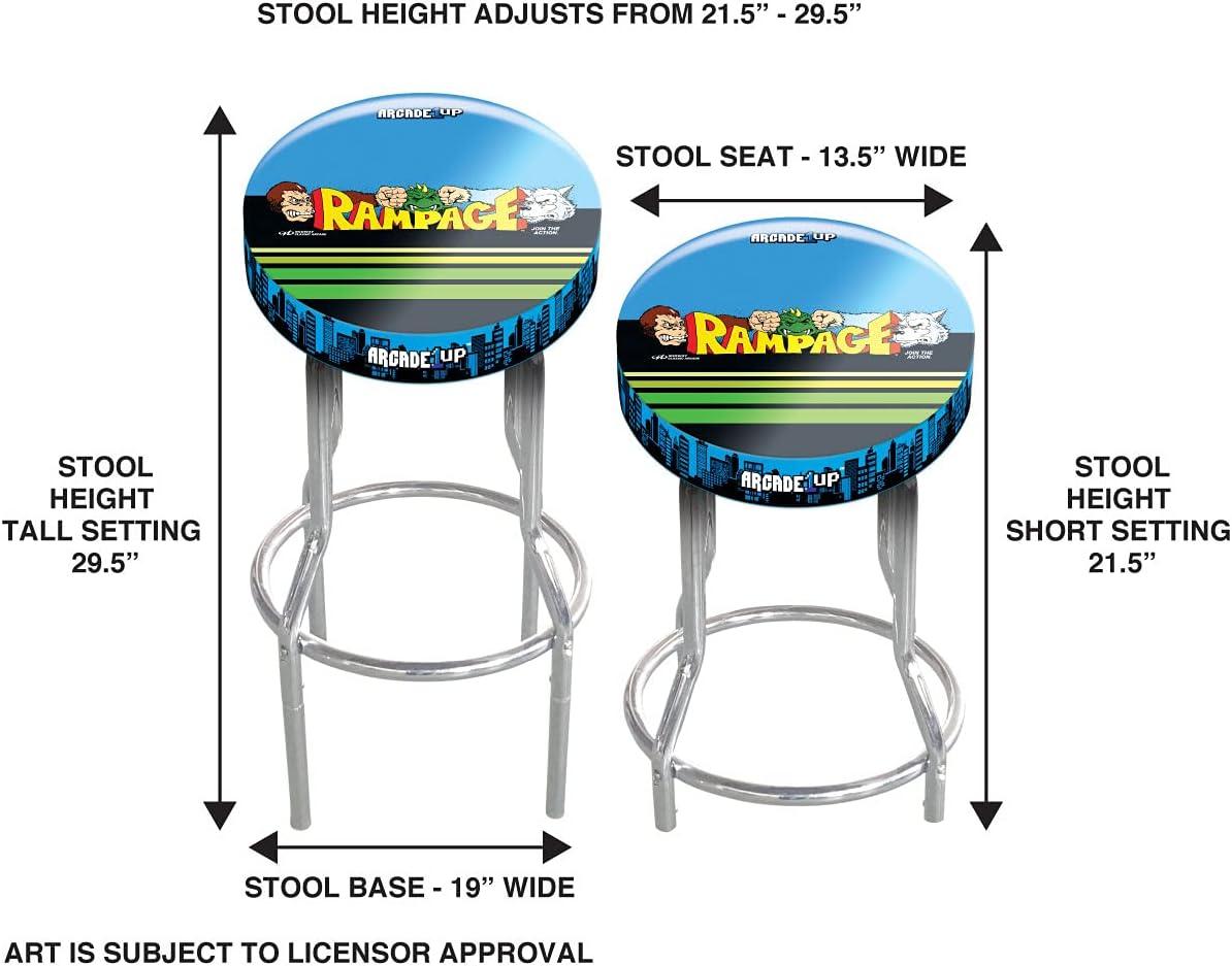 Arcade1up Rampage Adjustable Height Bar and Arcade Stool | Wayfair
