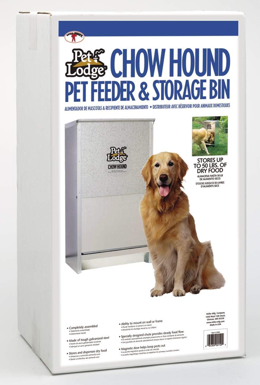 Little Giant Pet Lodge Dry Food Automatic Steel Dog Feeder Chow Hound 25 Pound Capacity