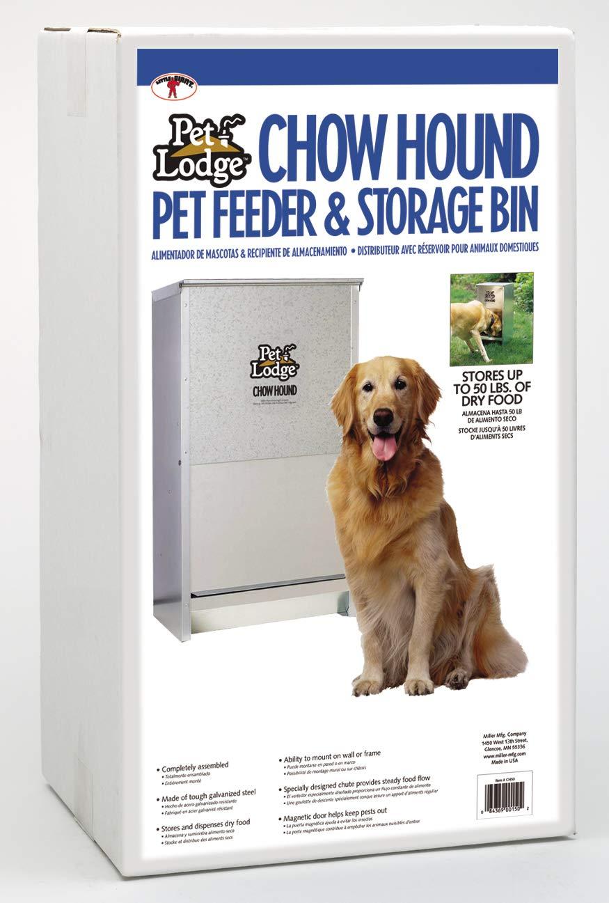 Little Giant Pet Lodge Dry Food Automatic Steel Dog Feeder Chow Hound 25 Pound Capacity