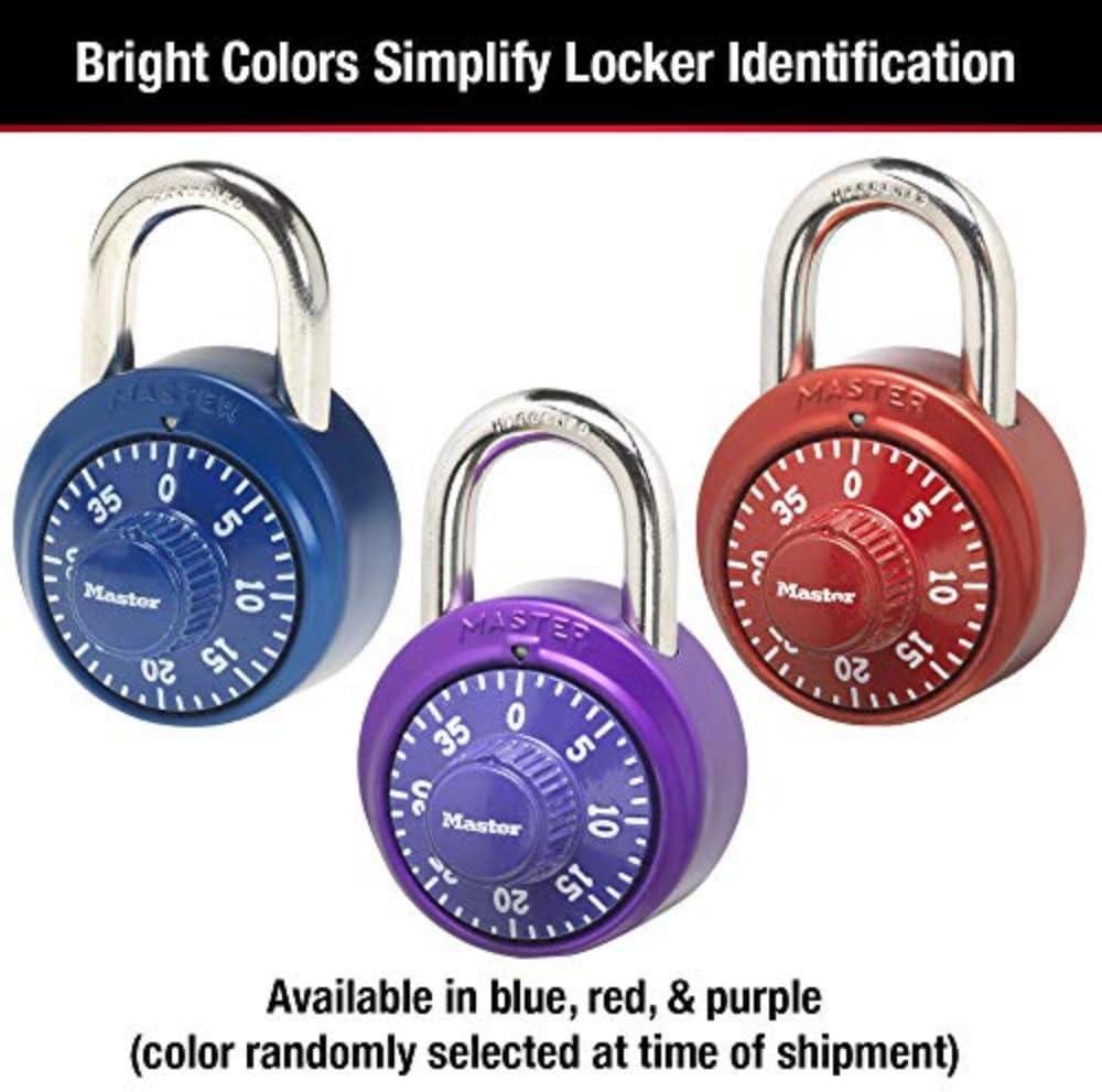 Master Lock Padlock 1530DCM Combination Dial with Aluminum Cover, 1-7/8in (48mm) Wide, Assorted Colors