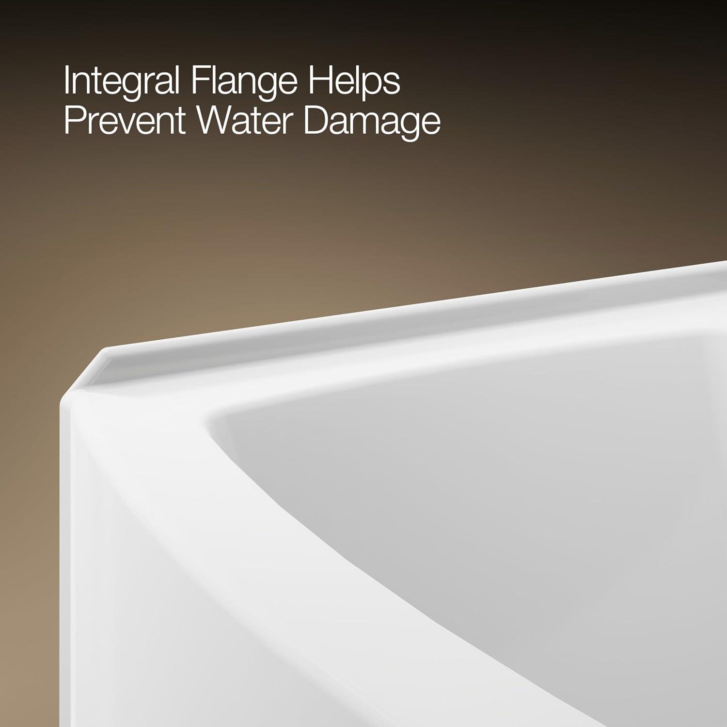 Expanse 60" x 38" Curved Integral Apron Bathtub