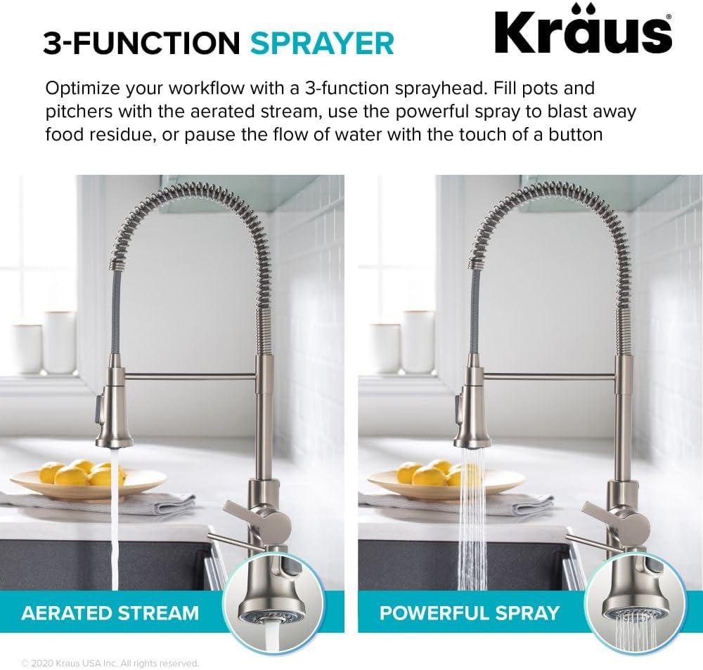 KRAUS Britt Commercial Style Single Handle Pull Down Kitchen Faucet