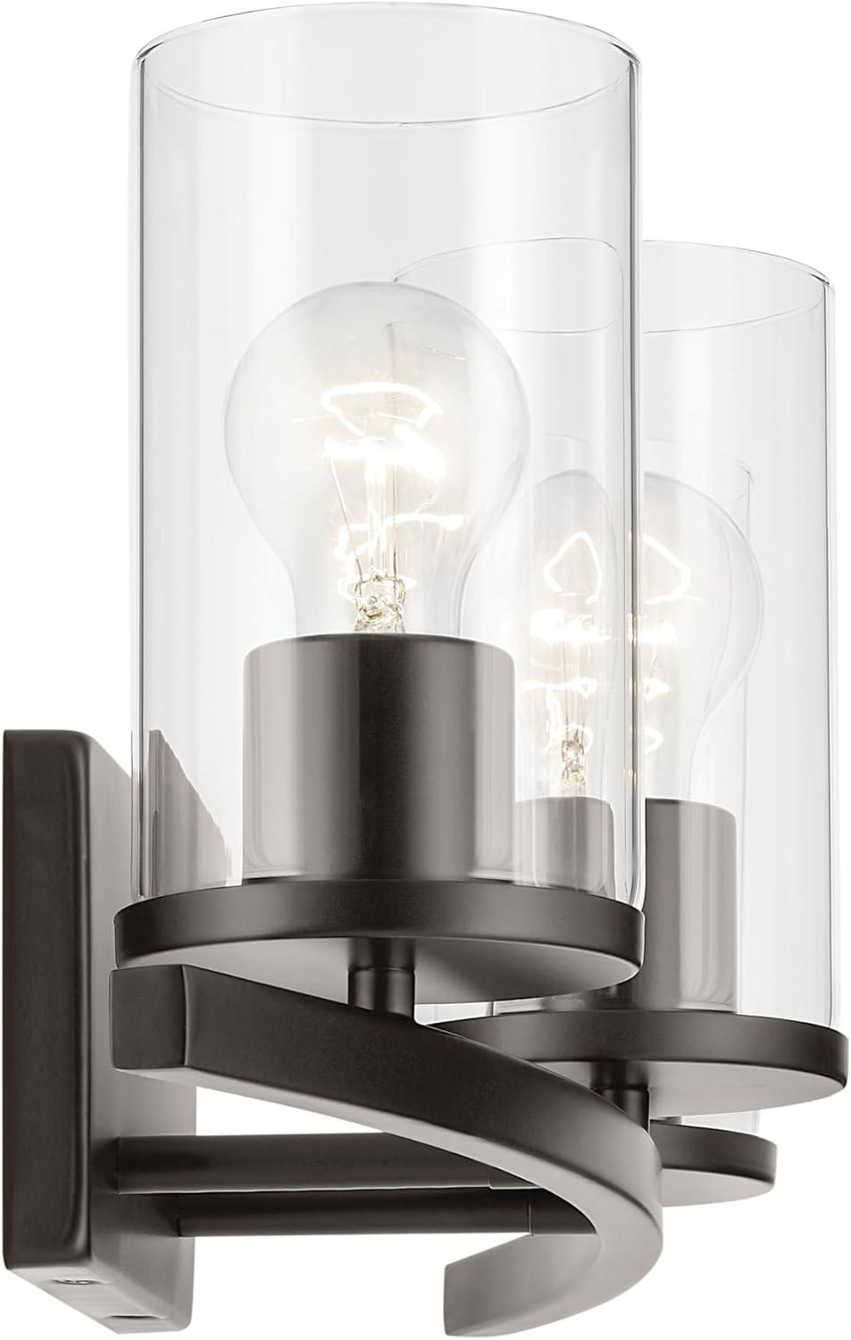45497OZCLR-Kichler Lighting-Crosby - 3 Light Bath Vanity-8.75 Inches Tall and 23 Inches Wide-Olde Bronze Finish-Clear Glass Color